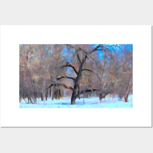 Winter tree illustration Posters and Art